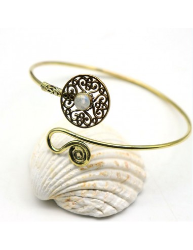 bracelet de bras doré laiton - Mosaik bijoux indiens