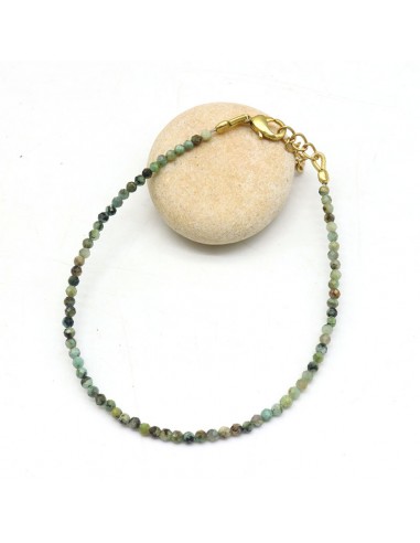 bracelet pierre turquoise facettée - Mosaik bijoux indiens