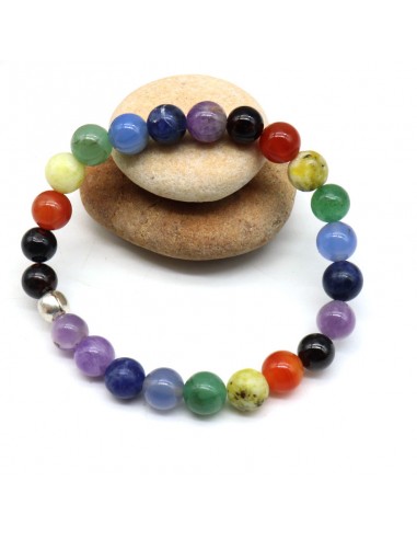 Bracelet élastique 7 chakras en pierres semi-précieuses – boutique bohème