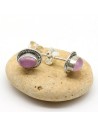 Puces d'oreilles quartz rose en argent Mosaik Bijoux Indiens - 1