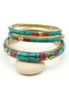 Bracelet bohème turquoise - Mosaik bijoux indiens