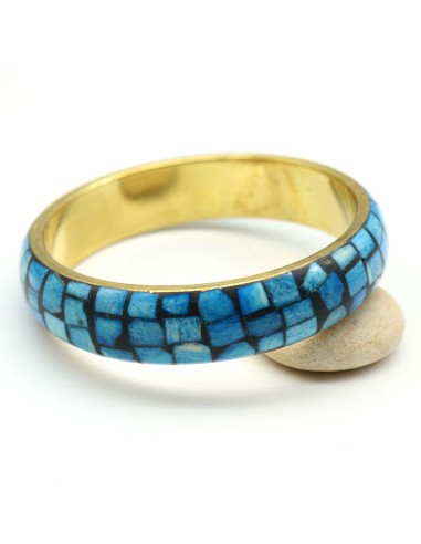 Gros bracelet indien bleu - Mosaik bijoux indiens