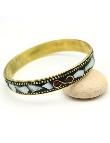 Bracelet doré et nacre - Mosaik bijoux indiens
