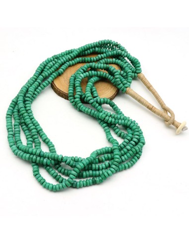 Gros collier fantaisie bohème perle turquoise - Mosaik bijoux indiens