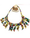 Gros collier indien coloré ethnique - Mosaik bijoux indiens
