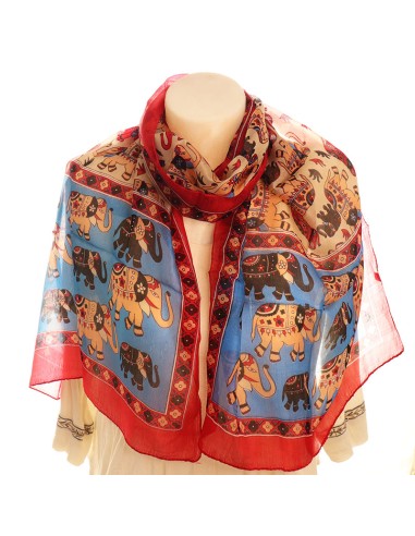 Foulard rouge en soie - Mosaik bijoux indiens