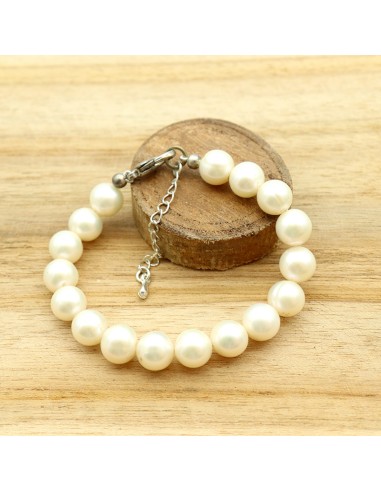 bracelet perles blanches- Mosaik bijoux indiens