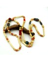 collier long perles bois - Mosaik bijoux indiens
