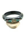 Bracelet ethnique noir et turquoise - Mosaik bijoux indiens