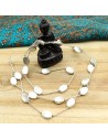 Collier sautoir perles argentées - Mosaik bijoux indiens