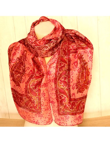 foulard soie rose - Mosaik bijoux indiens