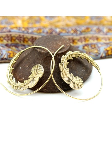 créole dorée plume - Mosaik bijoux indiens