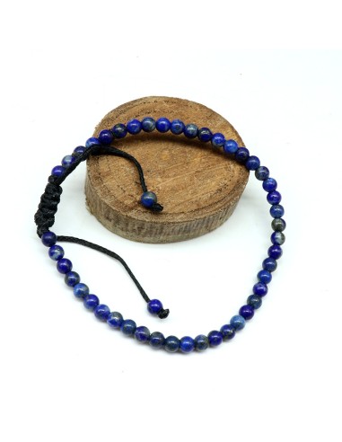 Bracelet lapis lazuli sur noeud coulissant - Mosaik bijoux indiens