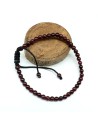 Bracelet pierre grenat sur noeud coulissant - Mosaik bijoux indiens