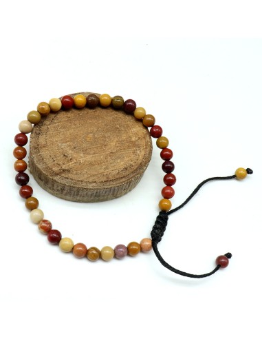 Bracelet jaspe sur noeud coulissant - Mosaik bijoux indiens