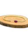 Bracelet doré pierre rose - Mosaik bijoux indiens
