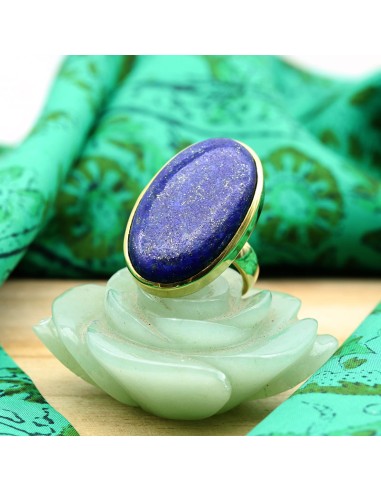 Bague lapis lazuli ovale en laiton