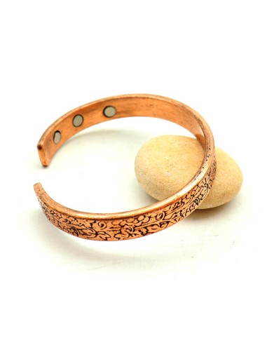 Bracelet manchette cuivre et aimants - Mosaik bijoux indiens
