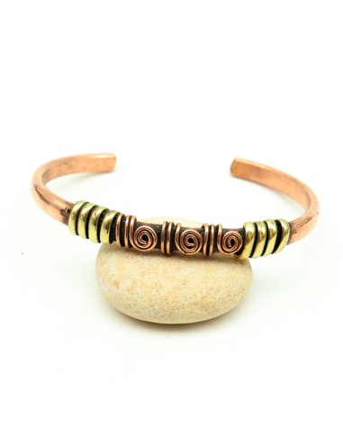Bracelet ethnique cuivre et laiton - Mosaik bijoux indiens