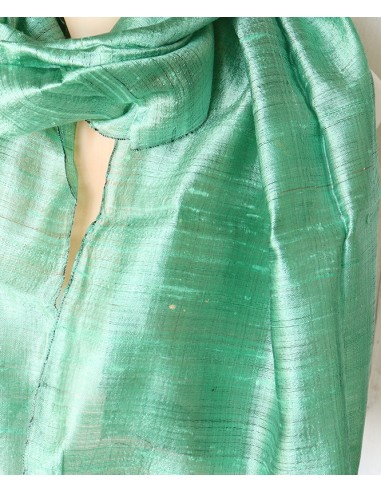 Foulard en soie sauvage vert d'eau - Mosaik bijoux indiens