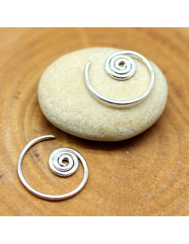 Boucle d'oreille spirale argent - Mosaik bijoux indiens
