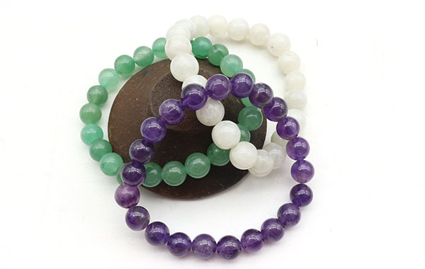 bracelets pierres violettes