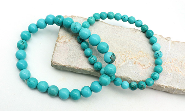 bracelets turquoise perles rondes