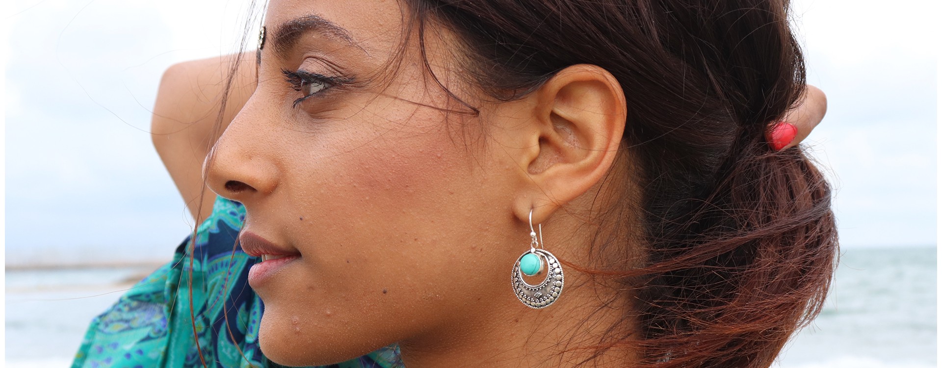 Boucles d'oreille argent - Mosaik indiens